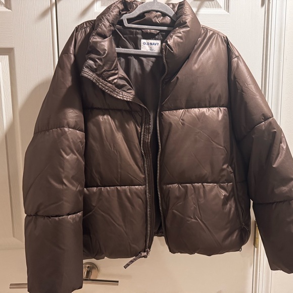 Old Navy Chocolate Brown Quilted Jacket XL - Picture 1 of 6